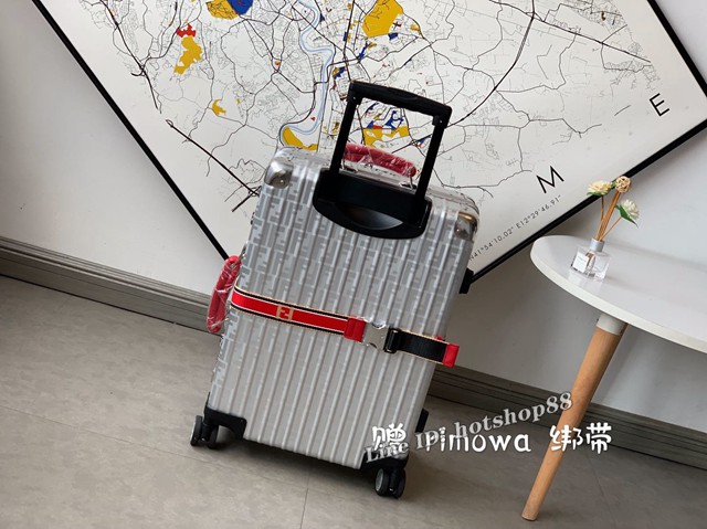 Fendi x rimowa聯名拉杆箱 滿箱雙F圖案男女款行李箱 全鋁鎂合金 gdx1040